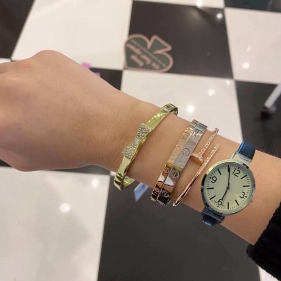 KATE SPADE • Rose Gold Full Circle Slider Adjustable Bracelet - Picture 2 of 5